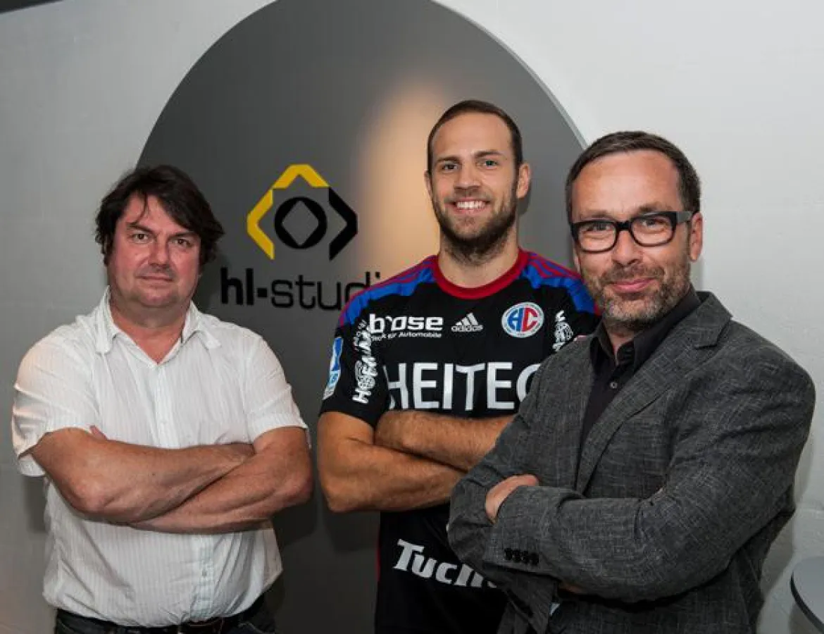 (Foto: hl-studios, Erlangen) v.l.: Alfons Loos, hl-studios, Moritz Weltgen, Jürgen Hinterleithner