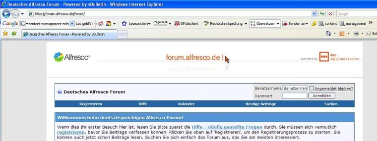 Bild: Deutschsprachiges Forum für Open Source ECM Alfresco startet