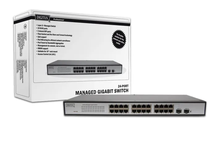 Bild: Managebare DIGITUS® Switche bieten hohe Bandbreite und flexible Konfiguration durch SFP Ports