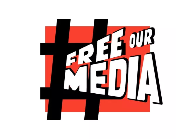 Bild: Europäische Journalisten und Comiczeichner setzen sich in Berlin für Pressefreiheit ein