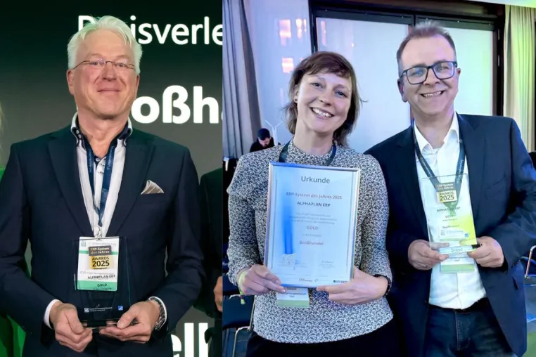 Bild: ERP-System des Jahres 2025: ALPHAPLAN gewinnt Gold in der Kategorie Großhandel