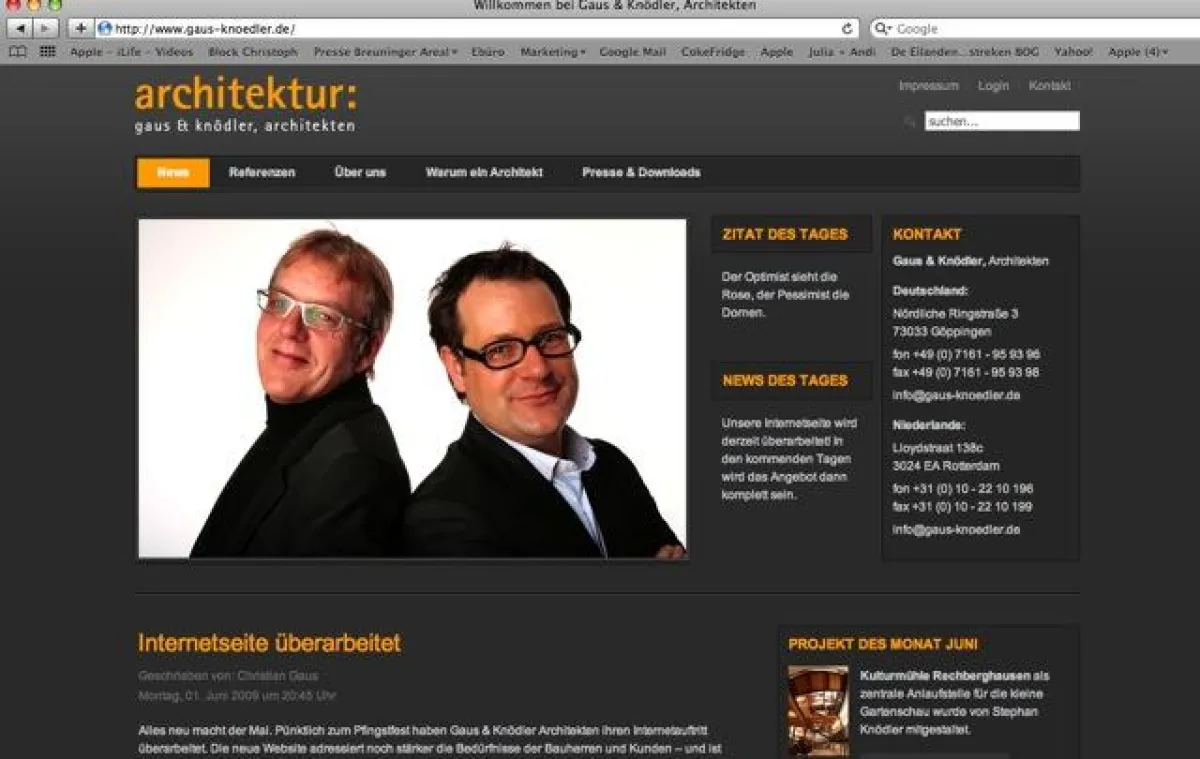 Internetangebot überarbeitet: Gaus & Knödler ::: Architekten