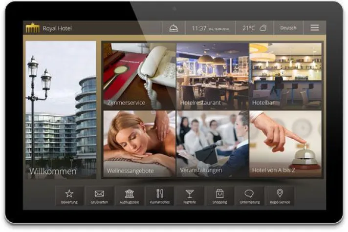 IQ Board Mini - Die digitale Gästemappe hält Einzug in den Hotelzimmern Bild: IQ Board Mini - Die digitale Gästemappe hält Einzug in den Hotelzimmern