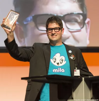 Manuel Grenacher, Gründer und CEO der coresystems ag, erhält Swiss ICT People Award als Newcomer 2013 Bild: Manuel Grenacher, Gründer und CEO der coresystems ag, erhält Swiss ICT People Award als Newcomer 2013