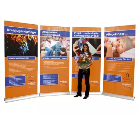 Neue Rollup Display – simple, schnelle und effektive Werbeträger von Evolution Bild: Neue Rollup Display – simple, schnelle und effektive Werbeträger von Evolution