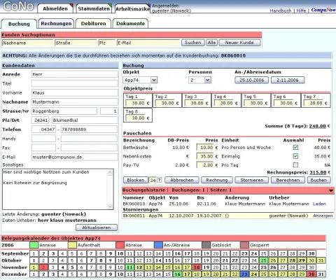 Bild: Ferienwohnungs-Verwaltungsprogramm auf Mietbasis