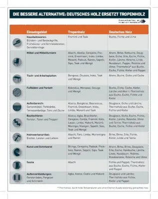 Deutsches Holz nutzen – tropische Urwälder schützen Bild: Deutsches Holz nutzen – tropische Urwälder schützen