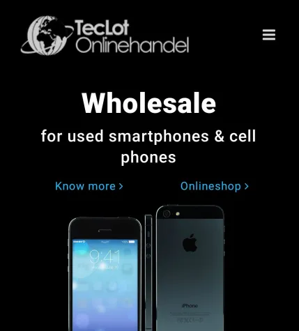 Bild: Neuer Online Shop für den Smartphone Großhandel TecLot