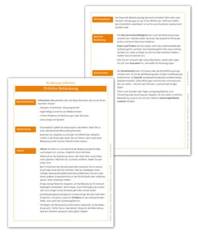 Bild: Patienten optimal vorbereiten mit dem neuen Merkblatt „Örtliche Betäubung“