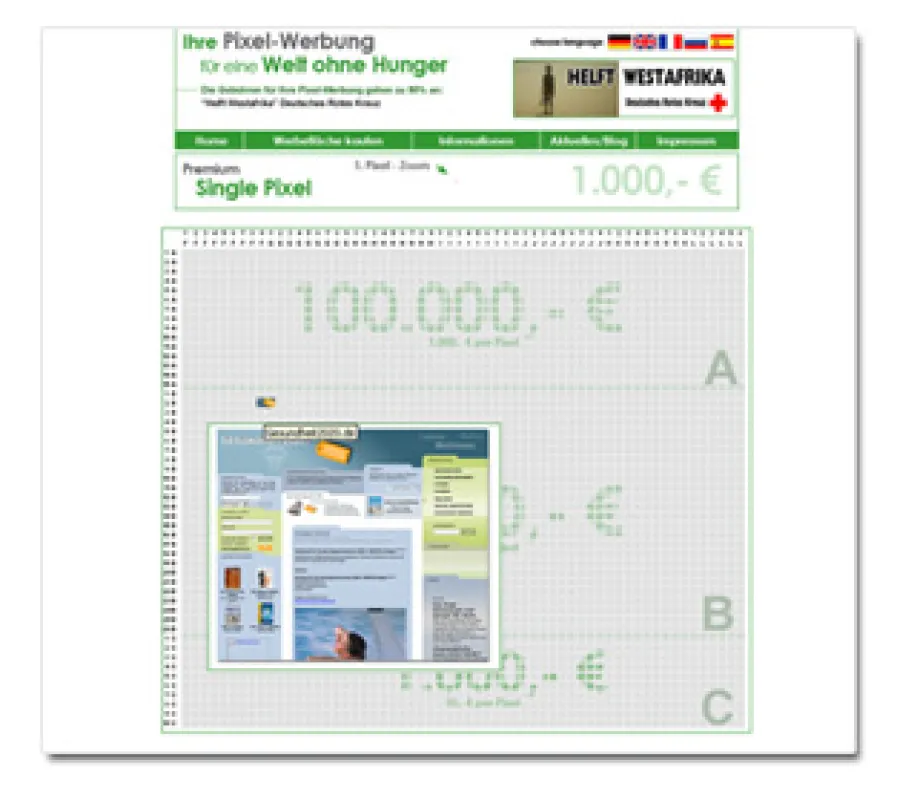 Screenshot von www.onebillioneuro.de