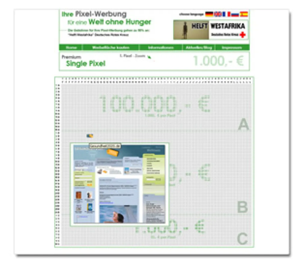 Screenshot von www.onebillioneuro.de