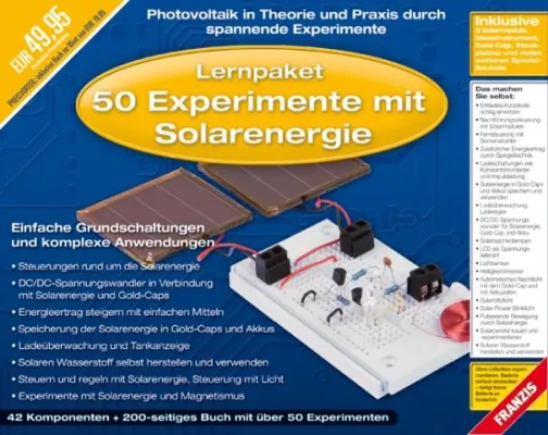 Bild: Strom aus Sonne erzeugen: Lernpaket „50 Experimente mit Solarenergie“ von Franzis