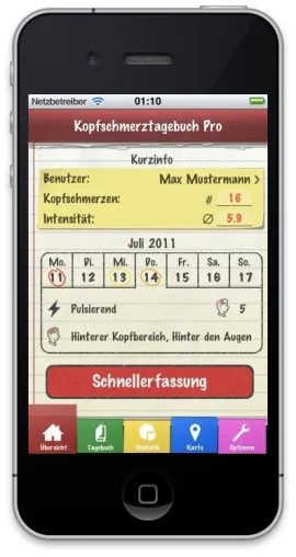 Bild: Kopfschmerztagebuch Pro für das iPhone