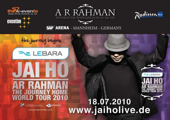 Bild: AR Rahman kommt nach Deutschland - Am 18.07.2010 in der SAP Arena in Mannheim