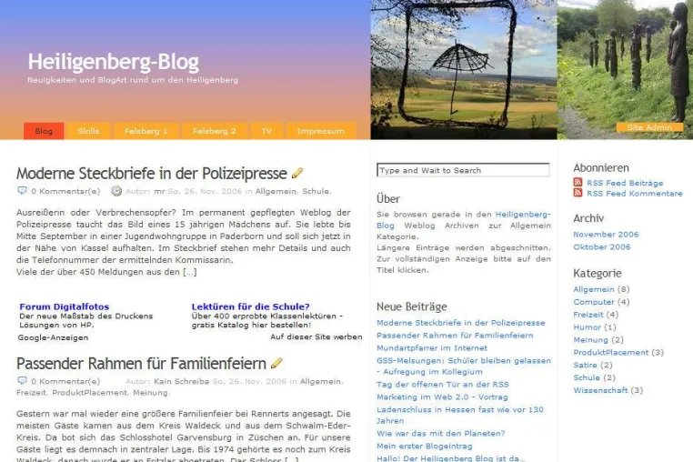 Bild: Heiligenberg-Blog verwendet jetzt Ajax