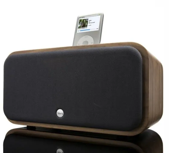 Bild: Das umweltfreundliche Sound System 2X von VersAudio für Apples iPod
