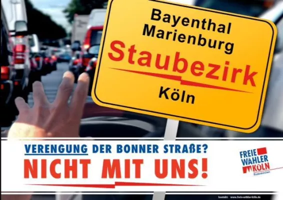 Bild: Köln: Torsten Ilg FWK reagiert mit Anfrage auf Bürgerproteste gegen Pläne für die Bonner-Straße.