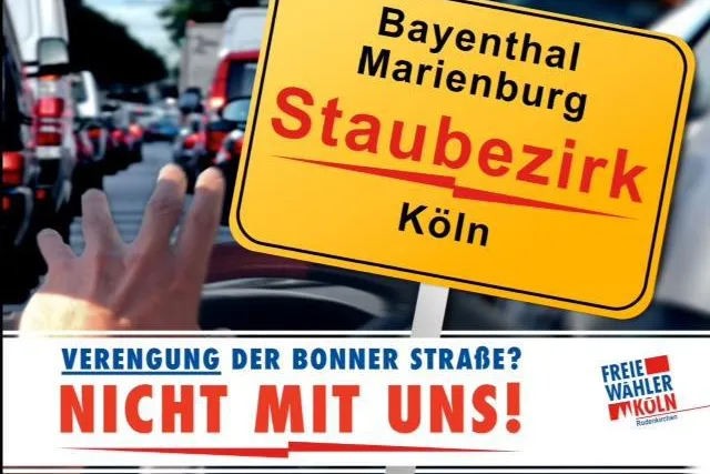 Bild: Köln: Torsten Ilg FWK reagiert mit Anfrage auf Bürgerproteste gegen Pläne für die Bonner-Straße.