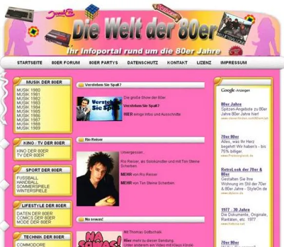 Die Welt der 80er Jahre geht online Bild: Die Welt der 80er Jahre geht online
