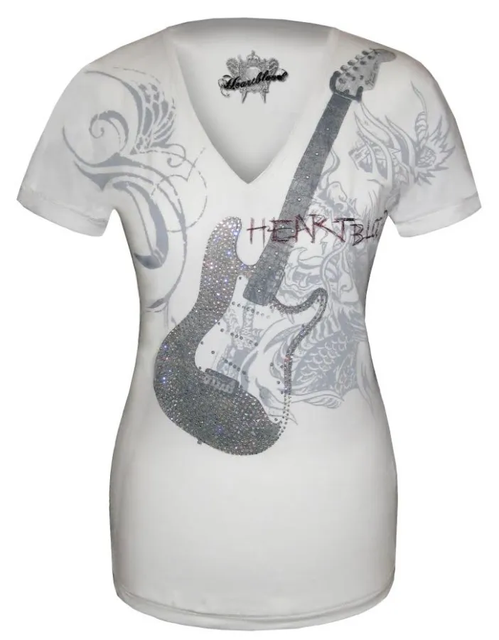 01-01-007 Guitar Wings Damenshirt white