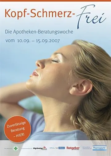 4. Apotheken-Beratungswoche „Kopf-Schmerz-Frei“ Bild: 4. Apotheken-Beratungswoche „Kopf-Schmerz-Frei“