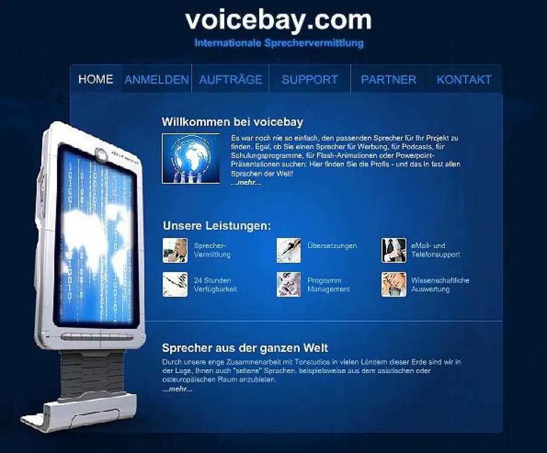 Steht in den Startlöchern: Die neue Internetplattform www.voicebay.com vermittelt bald europaweit Sprecher an Studios und Produzenten