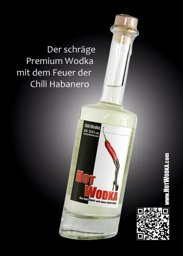Der schräge Chili Vodka - jetzt mit Tischaufsteller für die Gastronomie