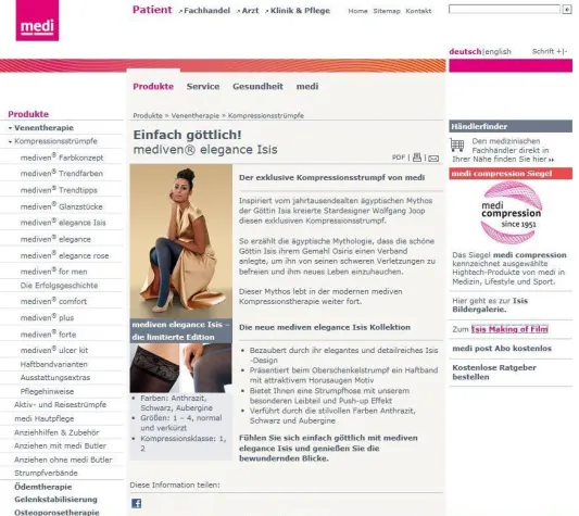 Bild: Elegante Kompression & göttliches Design Auf einen Klick: medi.de/isis