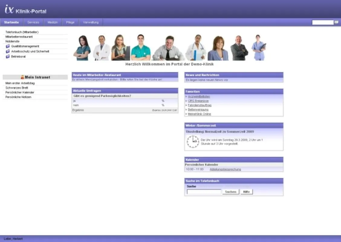 Startseite des Klinik-Portals