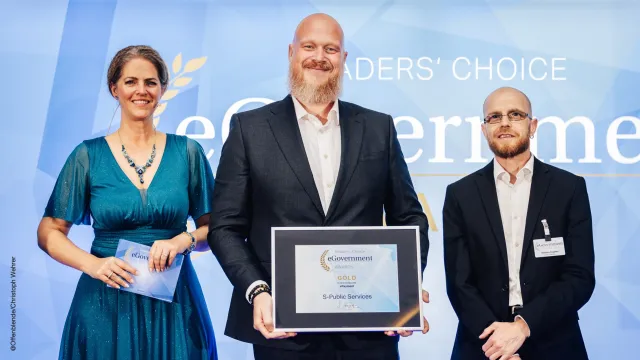Bild: S-Public Services gewinnt eGovernment Readers‘ Choice Award 2025 für Payment-Lösung 