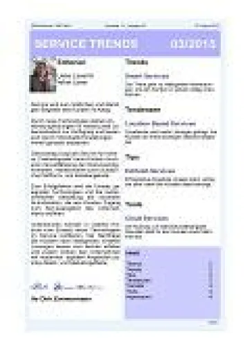 'Technologien im Service' – Aktuelle Ausgabe des Newsletter SERVICE TRENDS jetzt erhältlich Bild: 'Technologien im Service' – Aktuelle Ausgabe des Newsletter SERVICE TRENDS jetzt erhältlich