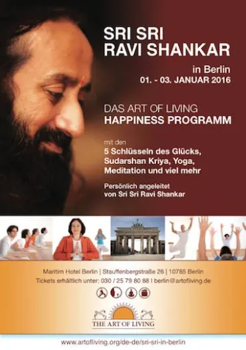 Sri Sri Ravi Shankar kommt Neujahr nach Berlin Bild: Sri Sri Ravi Shankar kommt Neujahr nach Berlin