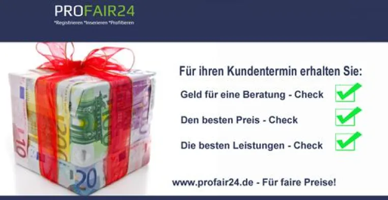 Absolute Neuheit: Erstmals erhalten Kunden Bargeld für einen Beratungstermin Bild: Absolute Neuheit: Erstmals erhalten Kunden Bargeld für einen Beratungstermin