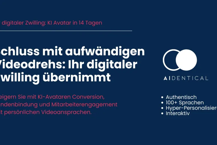 KI-Avatare für Unternehmen: AIdentical launcht „Avatar Launchpad 360" Bild: KI-Avatare für Unternehmen: AIdentical launcht „Avatar Launchpad 360"