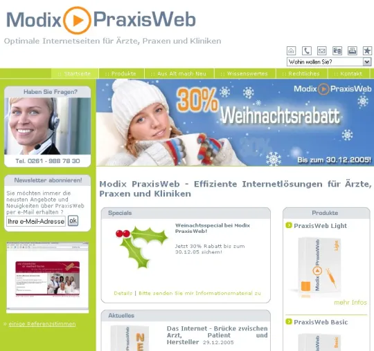 Bild: Für Ärzte, Praxen und Kliniken: Modix PraxisWeb, hochwertige und günstige Website inklusive Marketing und eigener Verwaltung