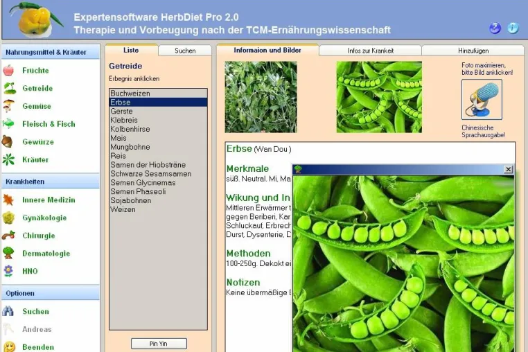 Bild: Profi-Software nicht nur für Diät- und Ernährungsberater - Therapie und Prävention dank TCM Ernährungsmedizin