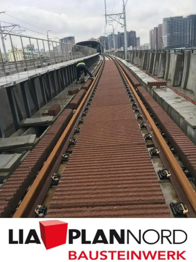LIAKUSTIK Schallabsorber im Gleisbett der Metro von Shenzhen