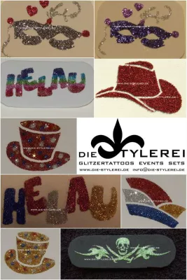 Bild: DIE STYLEREI – Glitzertattoos jetzt für Karneval, Fastnacht oder Fasching