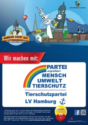 Bild: Tierschutzpartei unterstützt die Aktion “Hamburg räumt auf!”