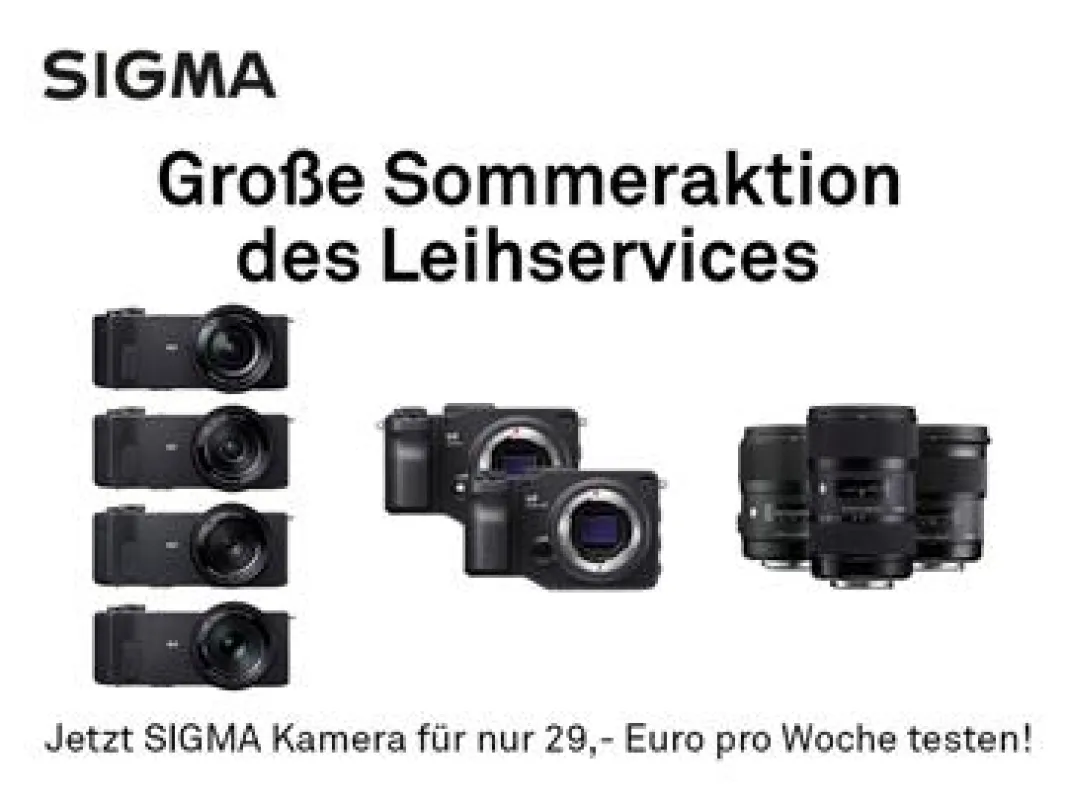 (FOTO: SIGMA) Die Kameras und Objektive der SIGMA Sommeraktion des Leihservices