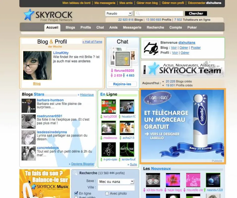 Screenshot von Skyrock