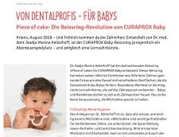 Bild: VON DENTALPROFIS - FÜR BABYS Piece of cake: Die Beissring-Revolution von CURAPROX Baby