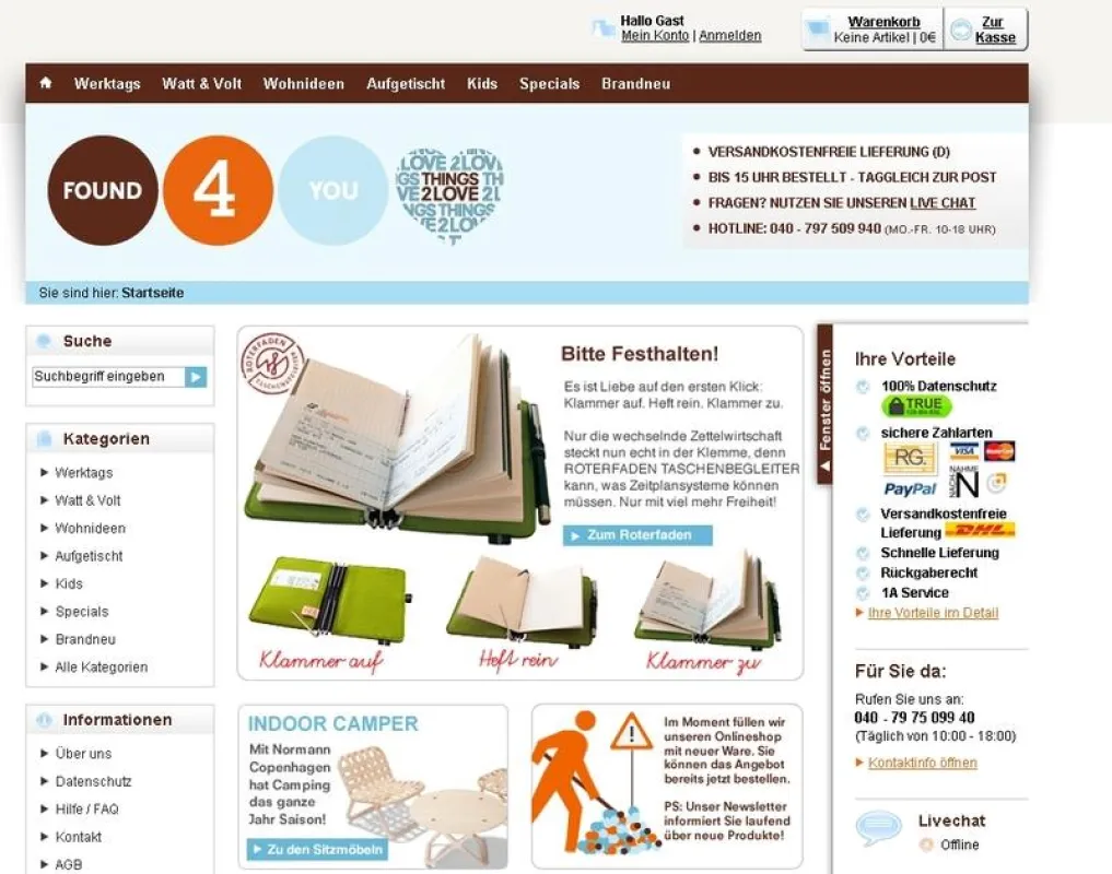 Magentoshop mit actindo-Schnittstelle: found4you.de