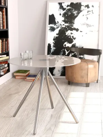 Bild: Design-Tischgestell im Retrolook aus Edelstahl