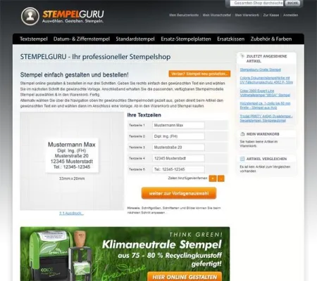 Bild: Stempelguru.de - Stempelshop der neuesten Generation ist online