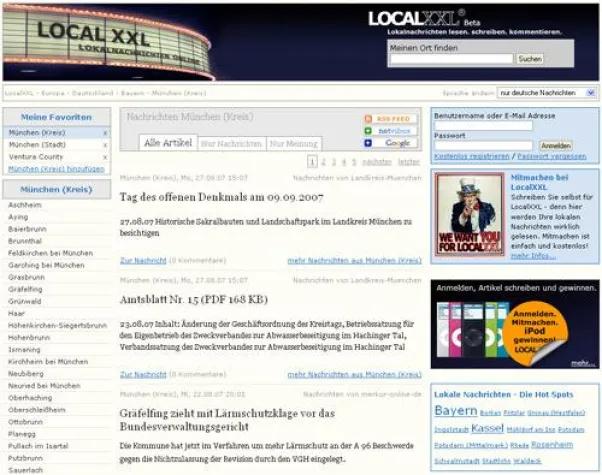 Localxxl.com jetzt mit über 9000 RSS-Feeds für Lokalnachrichten Bild: Localxxl.com jetzt mit über 9000 RSS-Feeds für Lokalnachrichten