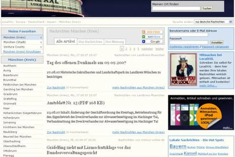 Bild: Localxxl.com jetzt mit über 9000 RSS-Feeds für Lokalnachrichten
