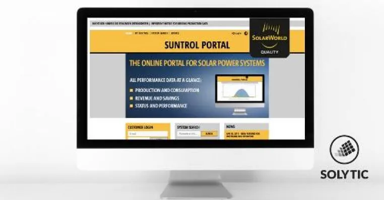 Solytic übernimmt PV-Monitoring-Portal Suntrol von Solarworld Bild: Solytic übernimmt PV-Monitoring-Portal Suntrol von Solarworld