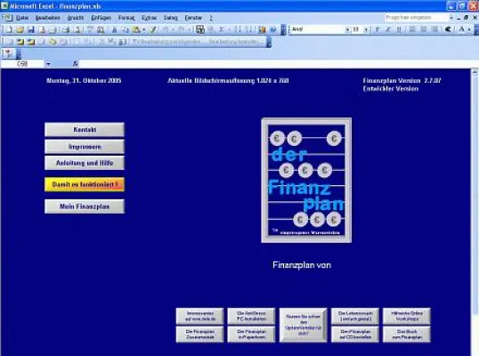 Bild: Neue Version des Finanzplans in Excel verfügbar