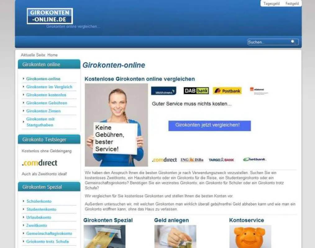 Screenshot Girokonten online